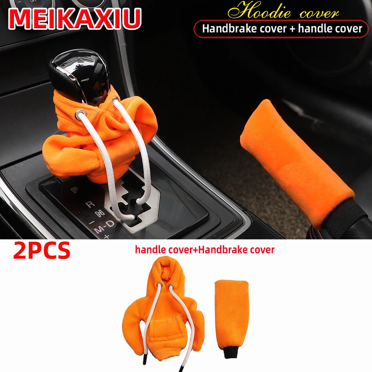 Plush hoodie set comfortable fashion cute car handbrake set file set sunglasses necklace Car interior supplies for women